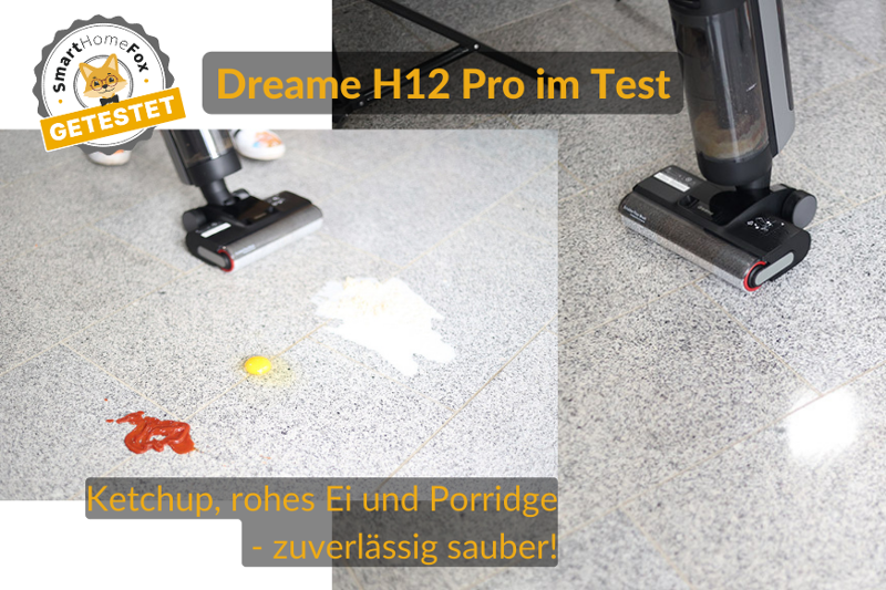 Grafik zu Saugtest auf Fliesen von Dreame H12 Pro